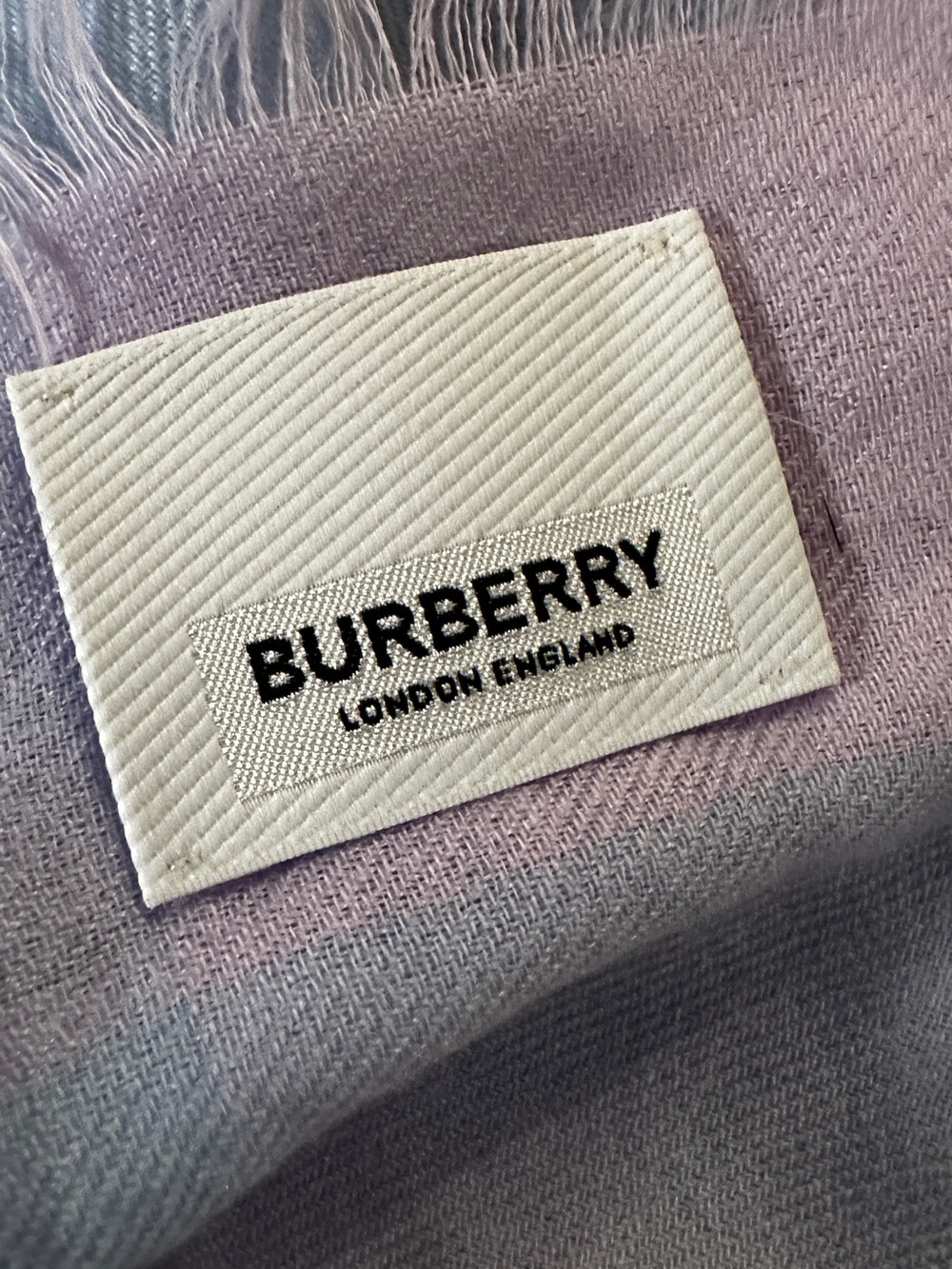 Burberry Pastel Plaid Scarf in Lavender and Light Blue - Picture 10 of 12